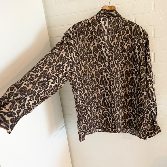 Insane Vintage Animal print blouse Double breasted Mobwife Earthy tones 16W - Picture 9 of 9